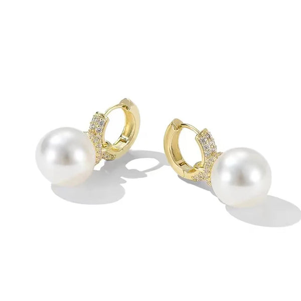 White Pearls Drop Earrings