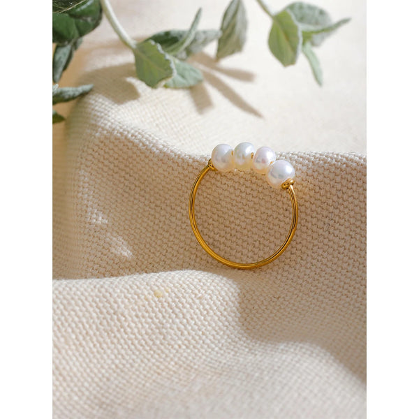 White Pearls Ring